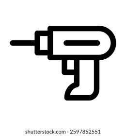 Illustration vector graphic of machine drill, tool using outline style on a white background. Suitable for mobile apps, website projects and more.