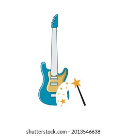 Illustration Vector Graphic of Magic Guitar Logo. Perfect to use for Music Company