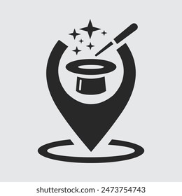 Ilustración Vector gráfico de la ubicación del pin mágico logo