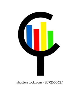 illustration vector graphic of
magnifying glass shape logo with graphic perfect for economic article, economic growth, curve, diagram, logo, icon