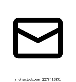 Gráfico vectorial de ilustración del icono de correo. Línea negra