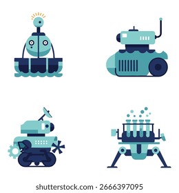 illustration vector graphic of maintain water quality robots