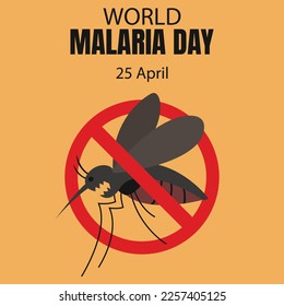 illustration vector graphic of malaria mosquito flying inside prohibition symbol, perfect for international day, world malaria day, celebrate, greeting card, etc.