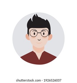 Illustration vector graphic of male avatar icon wearing nurse shirt and glasses. perfect for profile photos, branding etc.