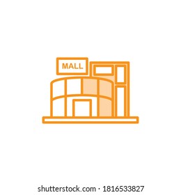 Ilustración Gráfico vectorial del edificio de centros comerciales. Apto para supermercado, venta al por menor, construcción, negocios, compra, arquitectura, etc.