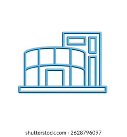 Ilustración Vector gráfico de la construcción del centro comercial. Apto para supermercados, tiendas, edificios, negocios, compras, arquitectura, etc.