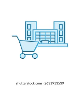 Illustration Vector graphic of mall building. Fit for supermarket, retail, building, business, buy, architecture etc.