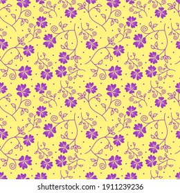 illustration vector graphic of Mallow Flower seamless pattern
