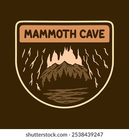 Illustration vector graphic of MAMMOTH CAVE NATIONAL PARK BADGE LOGO DESIGN VECTOR ILLUSTRATION for apparel design merchandise, such as logos on product packaging