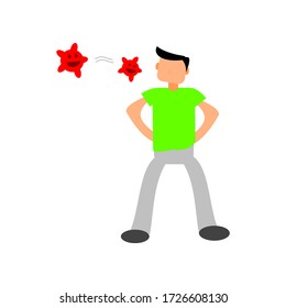 Illustration vector graphic of a man against corona virus. Good for corona virus socialization, educational, seminar, etc.