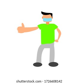 Illustration vector graphic of a man against corona virus. Good for corona virus socialization, educational, seminar, etc.