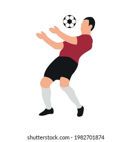 Illustration vector graphic of a man chest controlling the ball. Perfect for website, presentation, or anything about football.