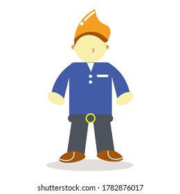 Gráfico vectorial de ilustración de un hombre con una corona en su vectores de caricatura de la cabeza encajada para el objeto de ilustración de la autoridad.