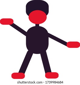 illustration vector graphic of a man dancing with his arms stretched, one up and one down. perfect for dance,sport,business, promotion, event, and any more
