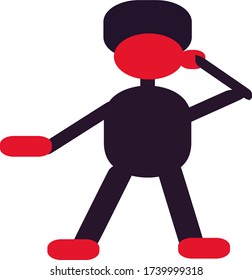 illustration vector graphic of a man dancing with his arms stretched, one up and one down. perfect for dance,sport,business, promotion, event, and any more