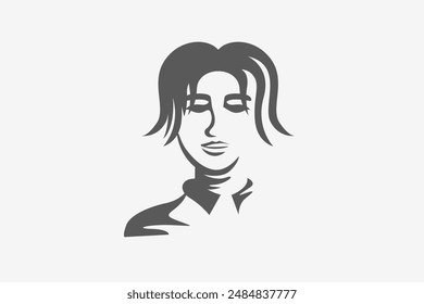 Illustration vector graphic of man face silhouette. Good for logo