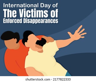 Illustration Vector Graphic Of A Man Is Held Captive By An Unknown Person, Perfect For International Day, Victims Of Enforced Disappearances, Celebrate, Greeting Card, Etc.