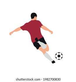 Illustration vector graphic of a man kicking the ball. Perfect for website, presentation, or anything about football.