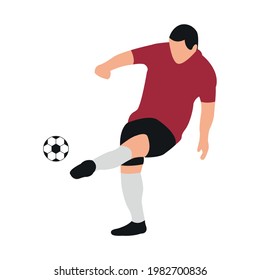 Illustration vector graphic of a man kicking the ball. Perfect for website, presentation, or anything about football.