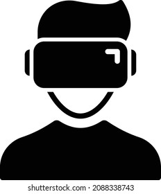 Illustration vector graphic of man wearing virtual reality glasses. Good for apps, website projects and more.