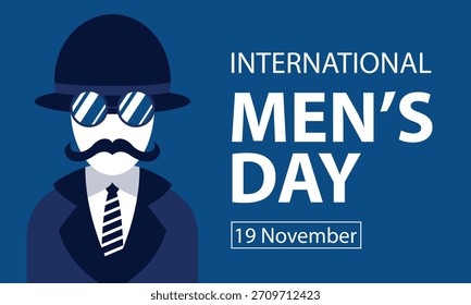 illustration vector graphic of a man wearing a suit and hat, perfect for international day, mens day, celebrate, greeting card,e tc.
