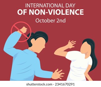 illustration vector graphic of a man will hit a woman with his hand, perfect for international day, international day of non violence, celebrate, greeting card, etc.