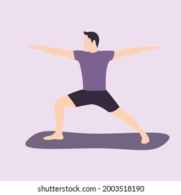 Illustration vector graphic of man yoga. Perfect to use for health content.