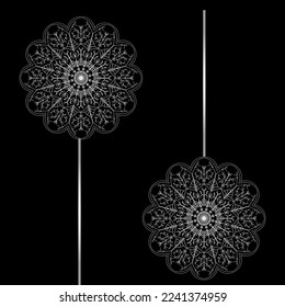 Ilustración Vector Gráfico De Mandala Art Dandelion Flor Motif