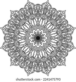 Illustration Vector Graphic Of Mandala Art Flower Part Four  Good For Decoratin and Ornament