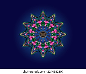 Illustration Vector Graphic Of Mandala Art Flower Henna Color For Decoration