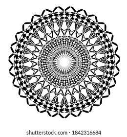 illustration vector graphic of mandala with circle, rectangular, squares shape
