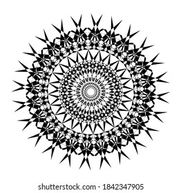 illustration vector graphic of mandala with circle, rectangular and  square shape