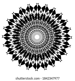 illustration vector graphic of mandala with circle, rectangular and  square shape