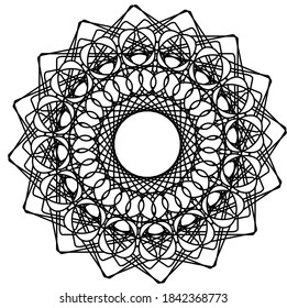 illustration vector graphic of mandala with circle, rectangular and square shape