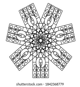 illustration vector graphic of mandala with circle, rectangular and square shape