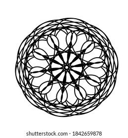 ilustración vectorial gráfico de mandala con forma circular, rectangular y cuadrada