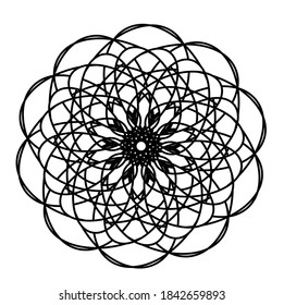 illustration vector graphic of mandala with circle, rectangular and square shape