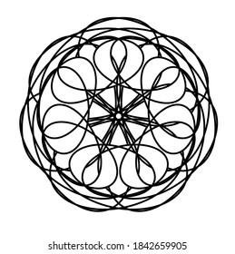 illustration vector graphic of mandala with circle, rectangular and square shape