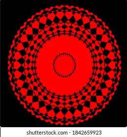 illustration vector graphic of mandala with circle, rectangular and square shape
