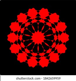 illustration vector graphic of mandala with circle, rectangular and square shape