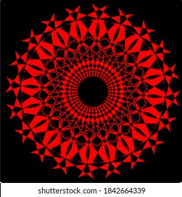 illustration vector graphic of mandala with circle, rectangular and square shape