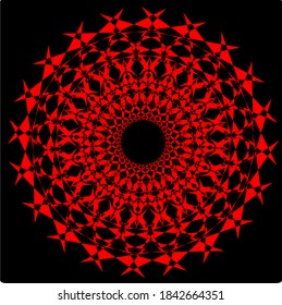 illustration vector graphic of mandala with circle, rectangular and square shape