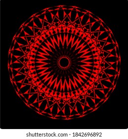ilustración vectorial gráfico de mandala con forma circular, rectangular y cuadrada