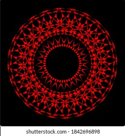 ilustración vectorial gráfico de mandala con forma circular, rectangular y cuadrada