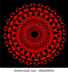 illustration vector graphic of mandala with circle, rectangular and square shape