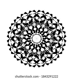 gráfico vectorial de ilustración de mandala con forma circular, rectangular y cuadrada