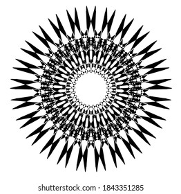 ilustración vectorial gráfico de mandala con forma circular, rectangular y cuadrada