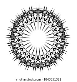illustration vector graphic of mandala with circle, rectangular and square shape