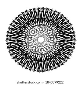 ilustración vectorial gráfico de mandala con forma circular, rectangular y cuadrada