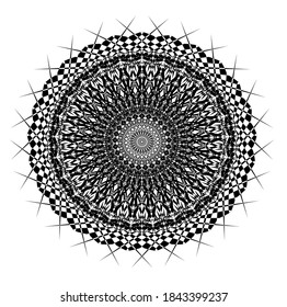 Vektorgrafik der Mandala mit Kreis, rechteckiger und quadratischer Form